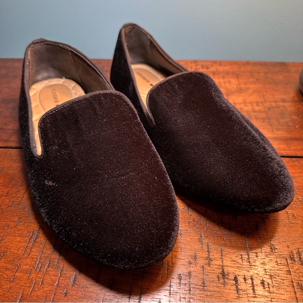 Birdies The Starling Black Velvet Flat / Loafer- Size 7.5- Great Condition
